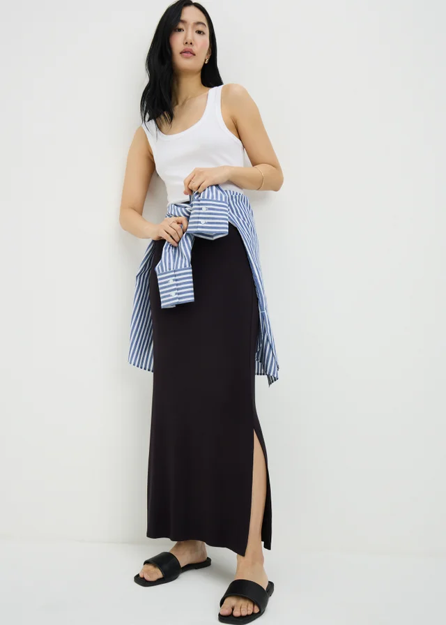 Black Jersey Maxi Skirt
