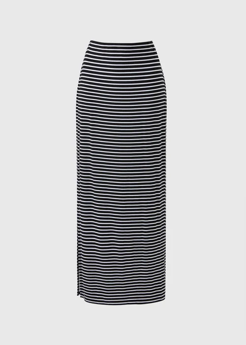 Black Stripe Jersey Maxi Skirt - Size 8 Image 2