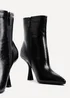 Linzi Jetta Black Faux Leather Heeled Boot - Size 6 Image 5