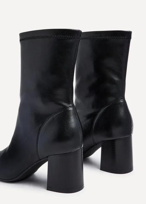 Linzi Bronx Black Faux Soft Leather Block Heel - Size 7 Image 5