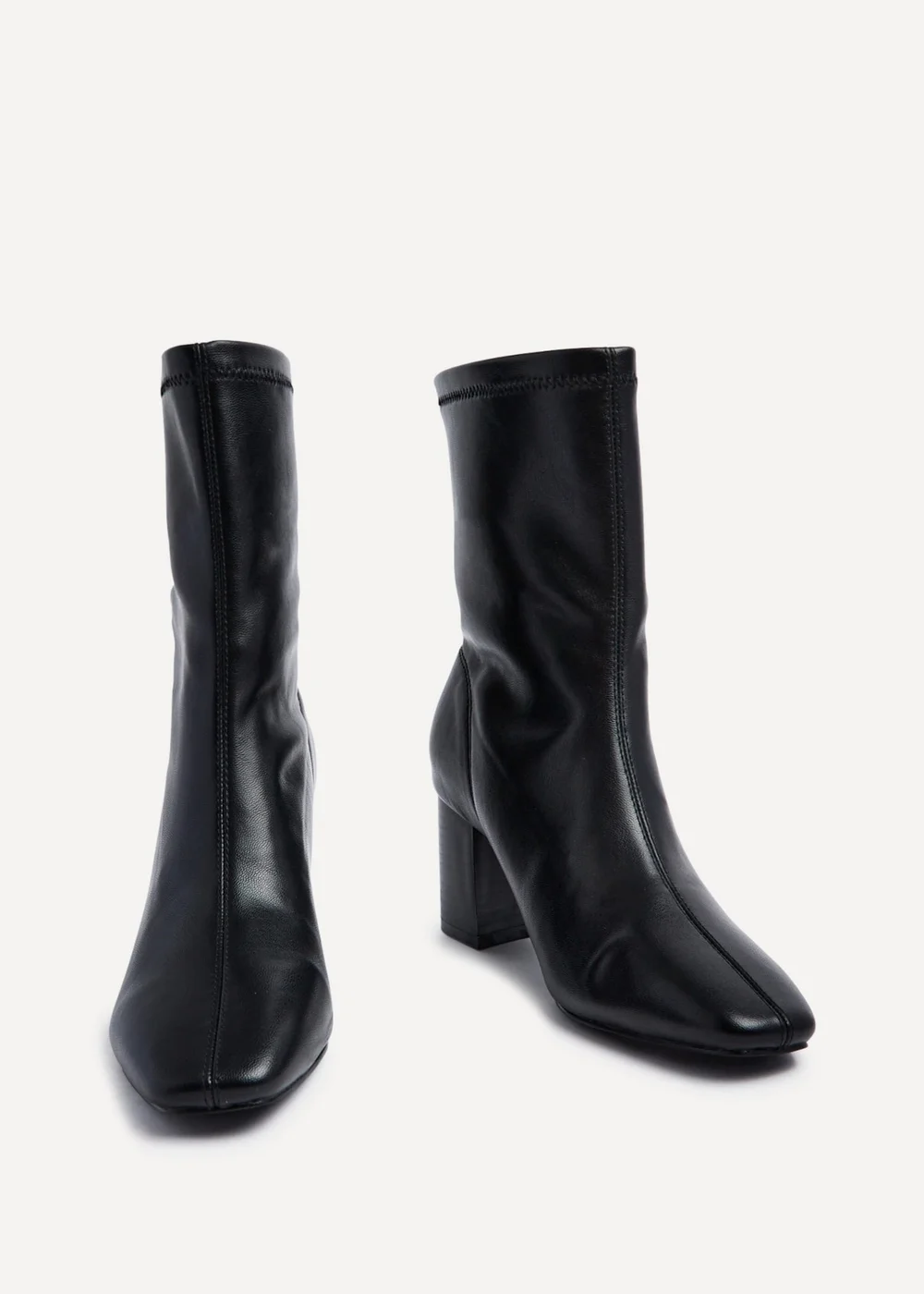 Linzi Bronx Black Faux Soft Leather Block Heel - Size 7 Image 3