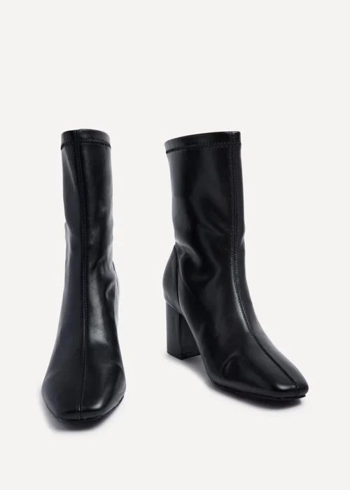 Linzi Bronx Black Faux Soft Leather Block Heel - Size 7 Image 3