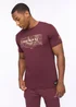 Crosshatch Burgundy Mappedout T-Shirt - Small Image 3