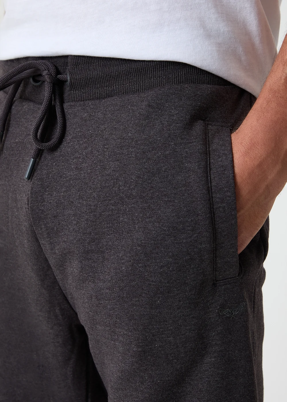 Threadbare Dark Grey Cotton Blend Trifoliate Joggers - L Image 4