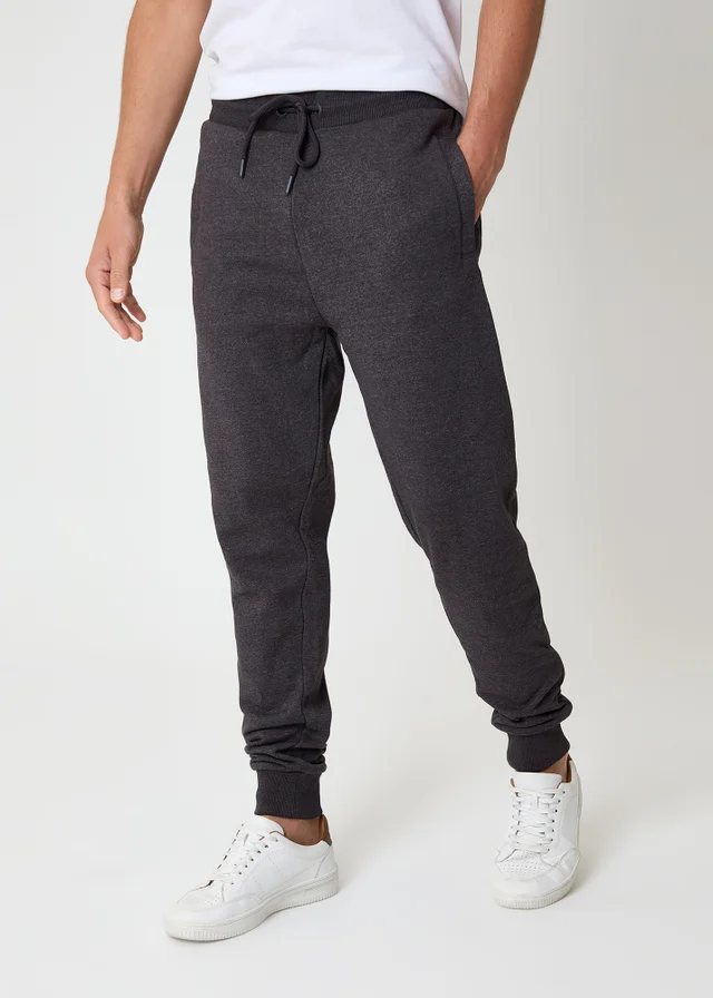 Threadbare Dark Grey Cotton Blend Trifoliate Joggers