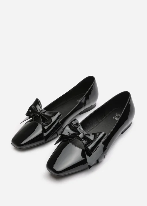 Where's That From Jessica Black Patent Square Toe Flats - Size 5 Image 3