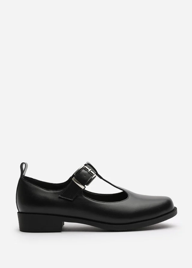 Where's That From Natalie Black PU Mary Janes Loafers