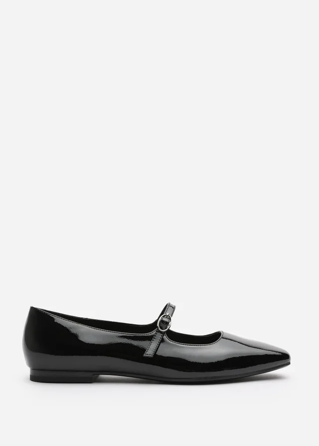 Where's That From Jennifer Black Patent Wide Fit Mary Jane Flats