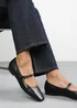 Where's That From Jennifer Black PU Wide Fit Mary Jane Flats - Size 6 Image 5