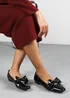 Where's That From Jessica Black Patent Wide Fit Square Toe Flats - Size 5 Image 1