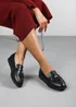 Where's That From Wide-Fit Black PU Kennedy Tasseled Loafers - Size 4 Image 1