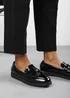 Where's That From Wide-Fit Black Patent Kennedy Tasseled Loafers - Size 4 Image 5