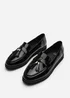 Where's That From Wide-Fit Black Patent Kennedy Tasseled Loafers - Size 4 Image 3