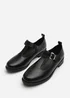 Where's That From Natalie Black PU Wide-Fit Mary Janes Loafers - Size 5 Image 4