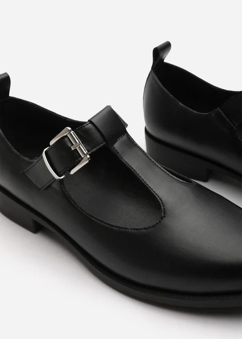 Where's That From Natalie Black PU Wide-Fit Mary Janes Loafers - 4 Image 5