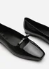 Where's That From Hope Black Patent Wide Fit Square Toe Flats - Size 4 Image 4