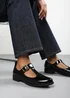 Where's That From Natalie Black Patent Extra Wide-Fit Mary Janes Loafers - Size 4 Image 2