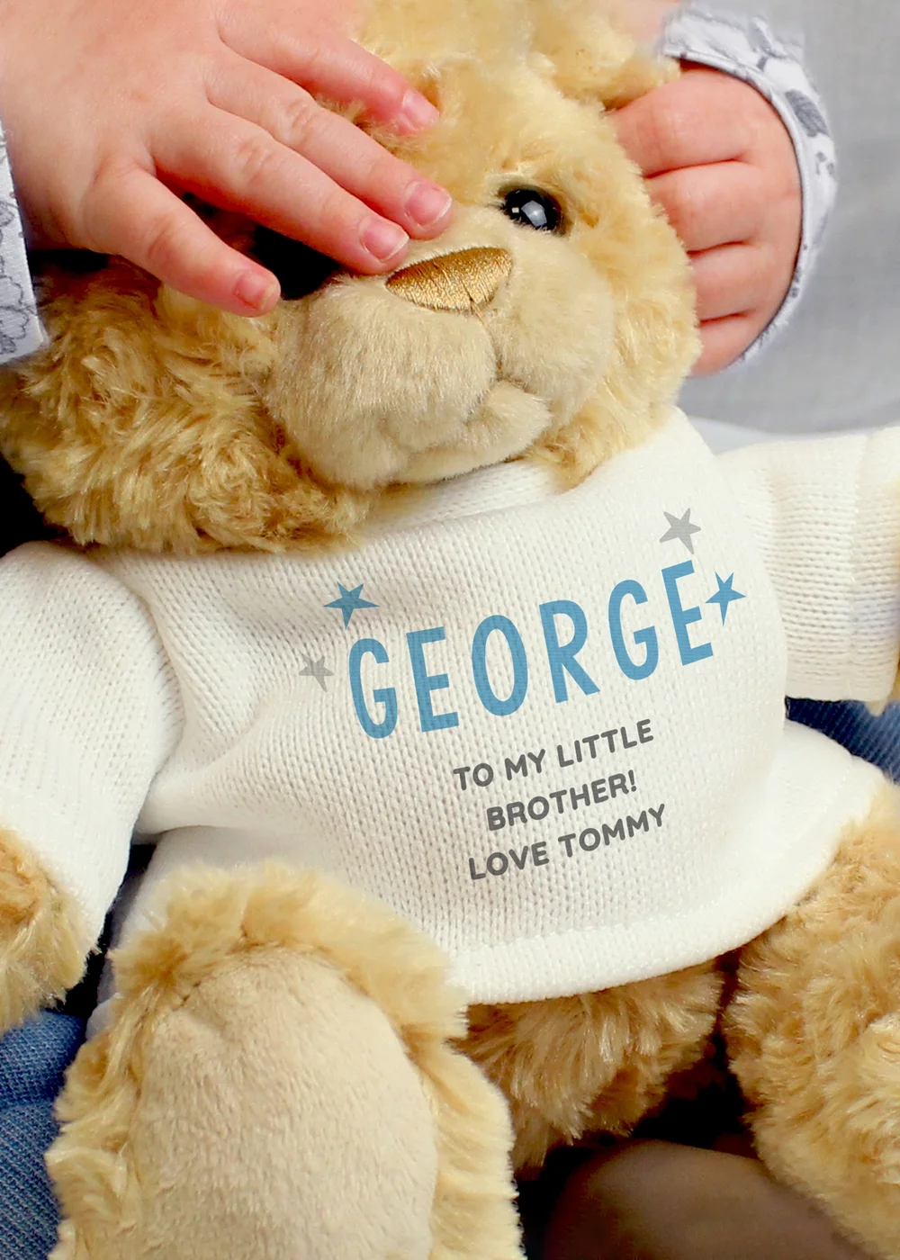 Personalised Memento Company Aqua Blue Name & Message Teddy Bear - One Size Image 2