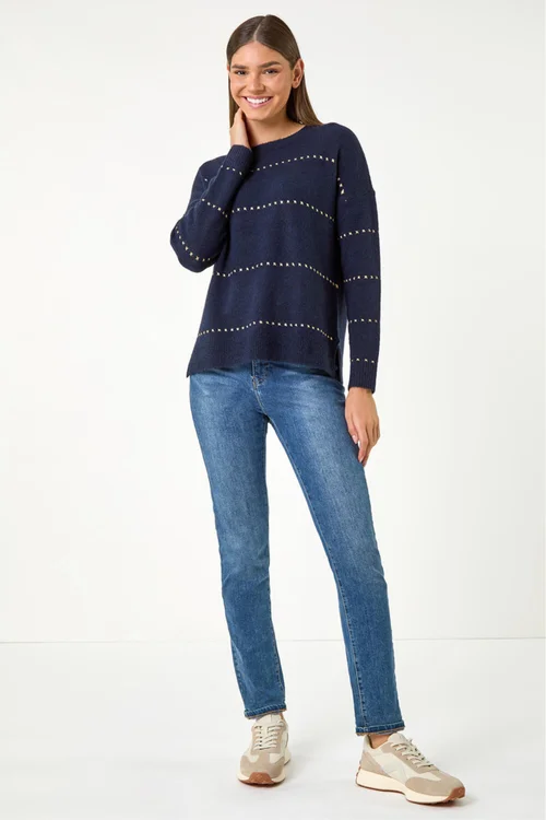 Roman Midnight Blue Sparkly Detail Knit Jumper - Size 20 Image 2