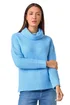Roman Sky Blue Textured Cowl Neck Jumper - Size 12 Image 1