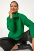 Roman Green Textured Cowl Neck Jumper - Size 10 Image 2