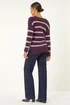 Roman Plum Stripe Fluffy Knit Jumper - Size 18 Clothing Image 3