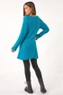 Roman Teal Textured Pocket Detail Longline Jumper - Size 20 Clothing Image 3