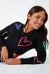 Roman Black Heart Print Knitted Jumper - Size 16 Image 1