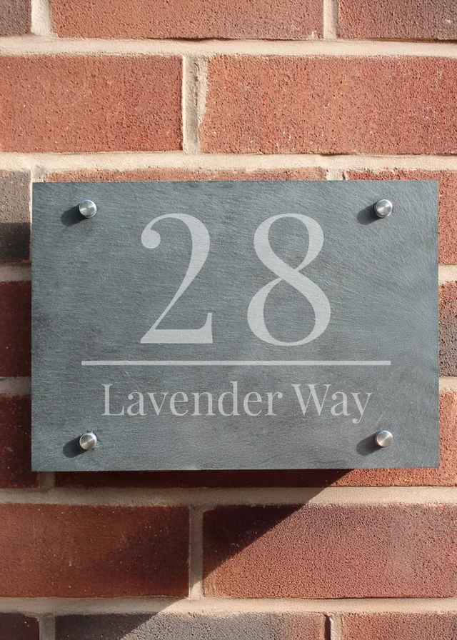 Personalised Memento Company Black Large Number Slate House Sign