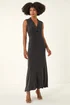 Roman Silver Shimmer Twist Detail Stretch Maxi Dress - 16 Image 3