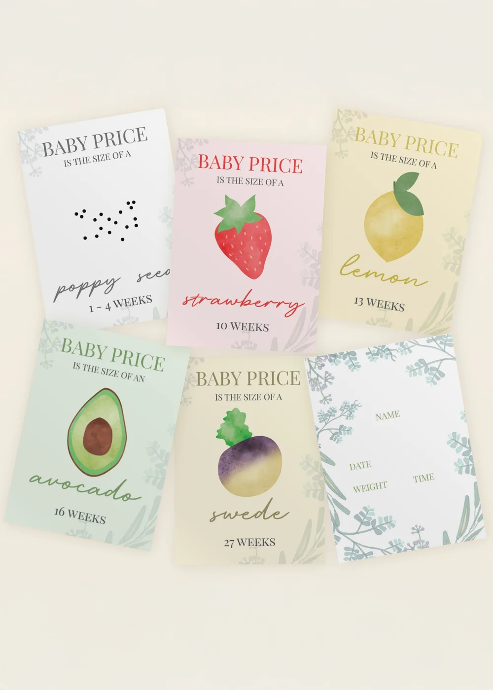 Personalised Memento Company Multi Bump to Baby Pregnancy Milestone Cards - One Size Image 3