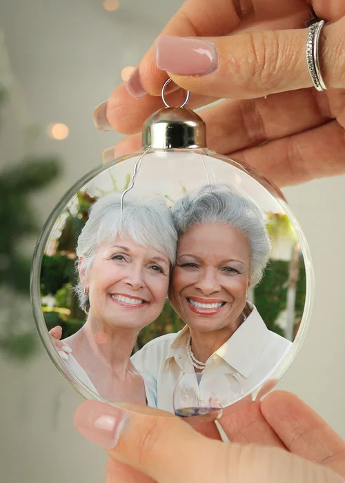 Personalised Memento Company Clear Photo Upload Glass Bauble - One Size Image 5