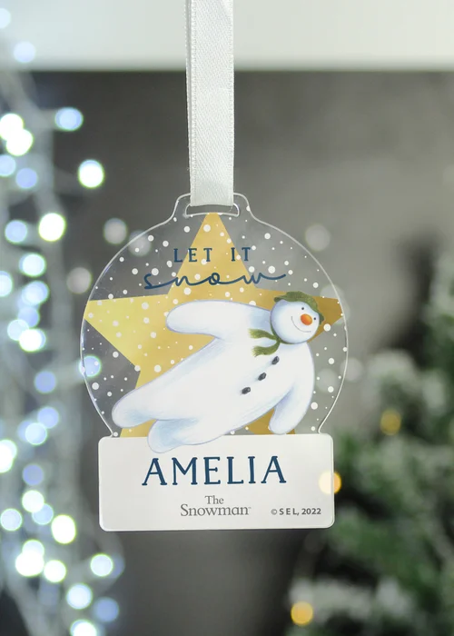 Personalised Memento Company Clear The Snowman Acrylic Decoration - One Size Image 1