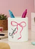 Personalised Memento Company White Bow Make Up Brush Holder - One Size Image 3