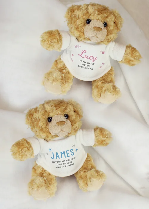 Personalised Memento Company Brown Pink Name & Message Teddy Bear - One Size Image 3