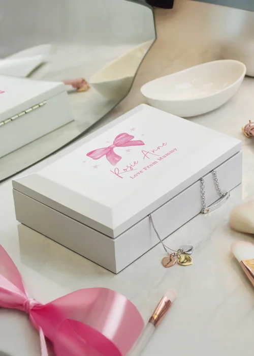 Personalised Memento Company White Bow Jewellery Box - One Size Image 3