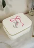Personalised Memento Company White Bow Travel Jewellery Box - One Size Image 1