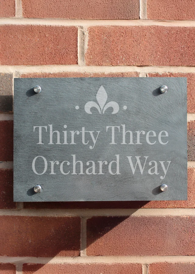 Personalised Memento Company Black Ornate Slate House Sign