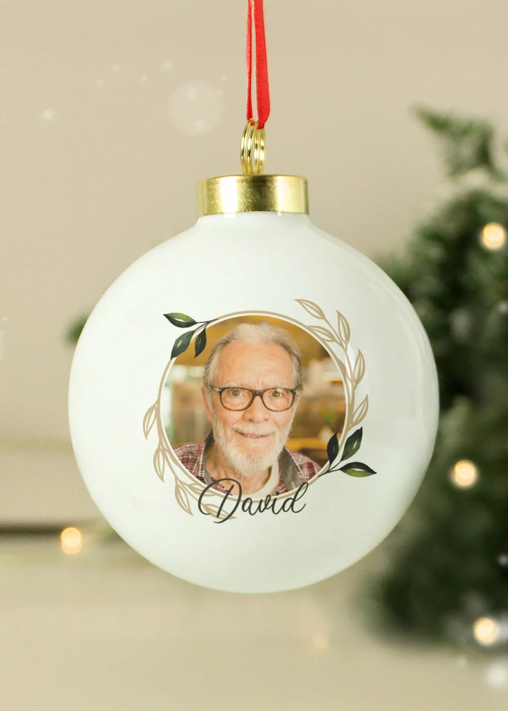 Personalised Memento Company White Photo Upload Memorial Bauble - One Size Image 5