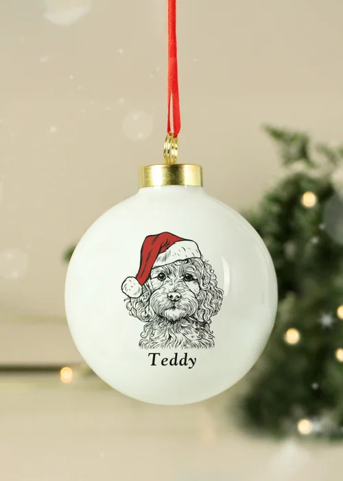 Personalised Memento Company White Dog Breed Christmas Bauble - One Size Image 1