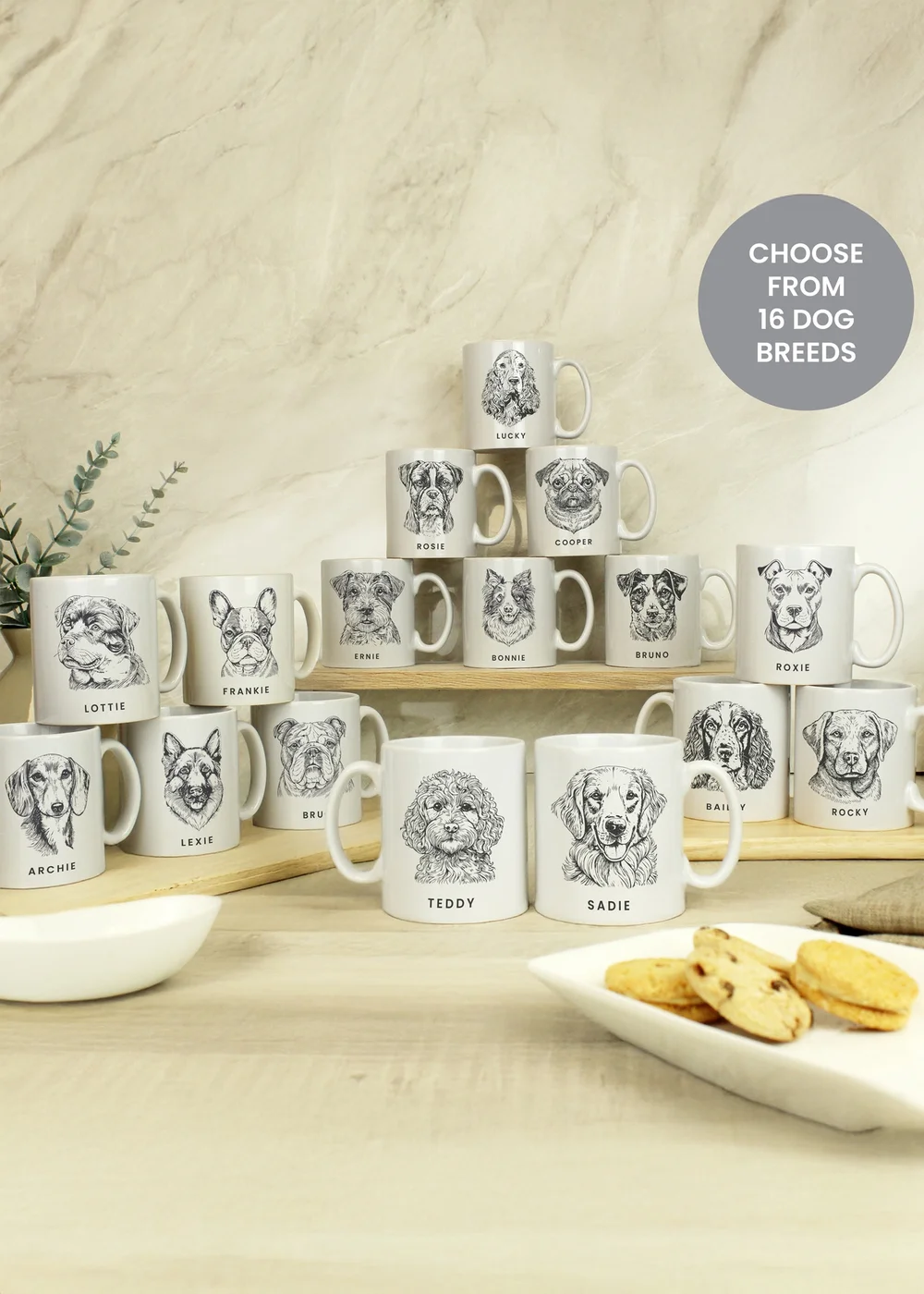 Personalised Memento Company White Dog Breed Mug - One Size Image 2