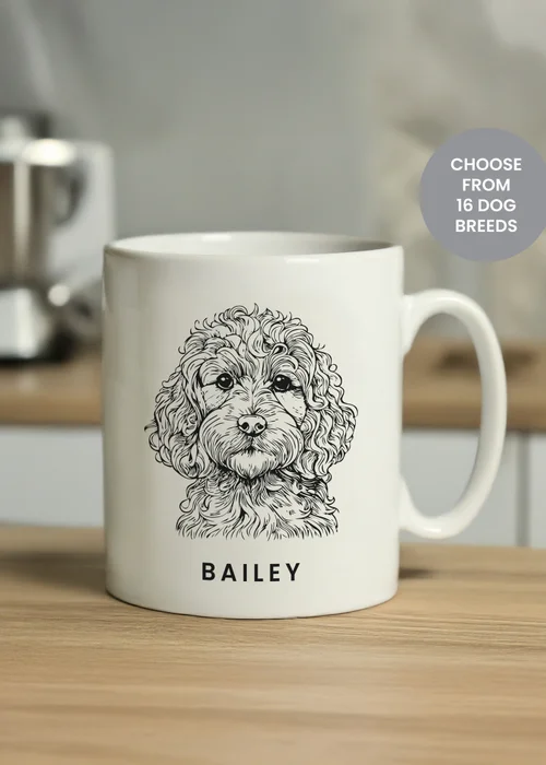 Personalised Memento Company White Dog Breed Mug - One Size Image 1