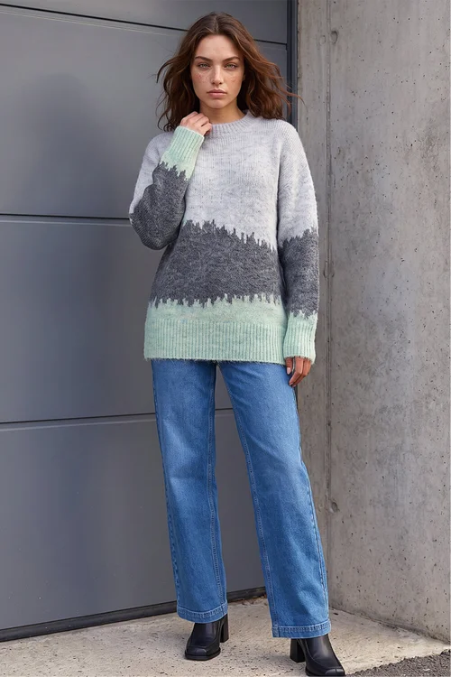 Roman Grey Petite Abstract Knit Jumper - 18 Image 1