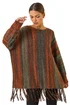 Roman Rust Ombre Vertical Stripe Fringe Jumper - Size 18 Clothing Image 1