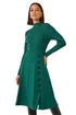 Roman Green Button Detail Knitted Dress - Size 18 Clothing Image 1