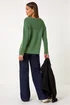 Roman Green Yoke Stitch Detail Jumper - Size 14 Clothing Image 3