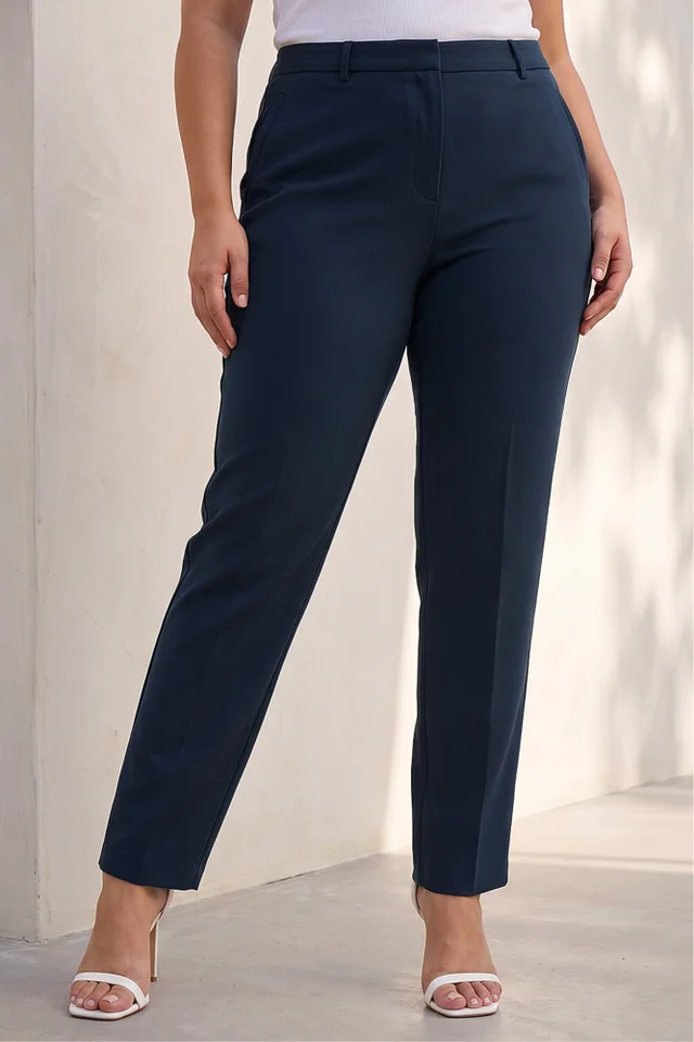 Roman Navy Curve Straight Leg Trouser