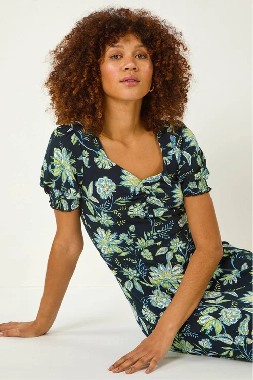 Roman Lime Floral Sweetheart Dress - 10 Image 1