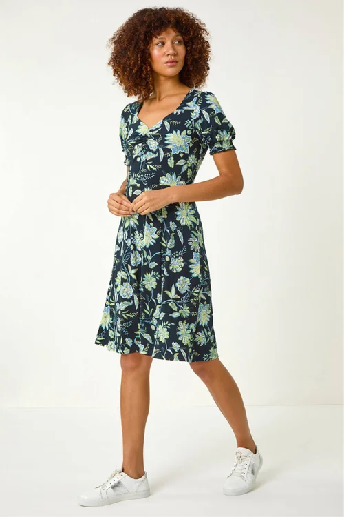 Roman Lime Floral Sweetheart Dress - 10 Image 2