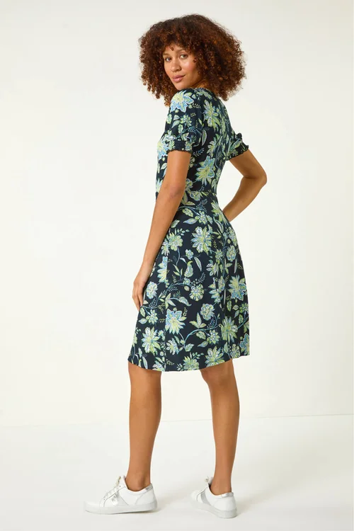 Roman Lime Floral Sweetheart Dress - 10 Image 3